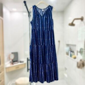 Old Navy - Boho Navy Blue Striped Dress